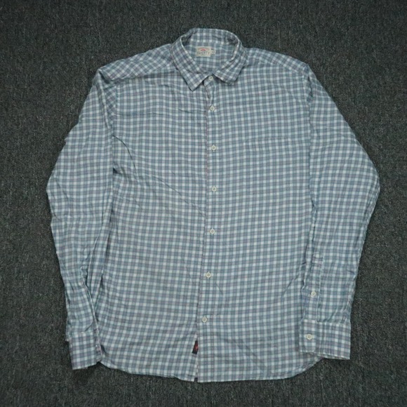 Faherty Other - Faherty Shirt Mens Extra Large Blue Ventura Plaid Button Lightweight Long Sleeve